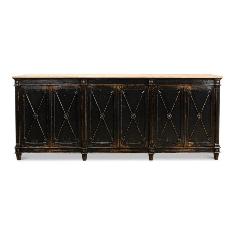 Marksman Extra Wide Sideboard Antique Ebony Sideboards LOOMLAN By Sarreid