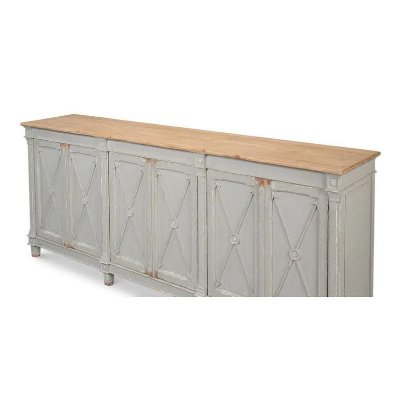 Marksman Sideboard Antique Muted Grey Sideboards LOOMLAN By Sarreid