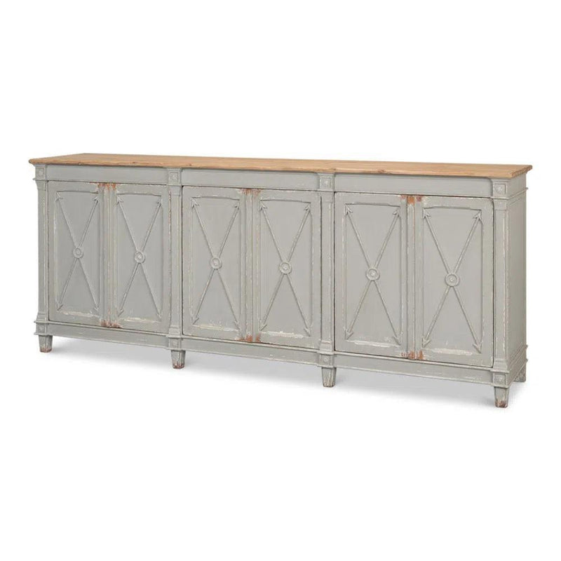 Marksman Sideboard Antique Muted Grey Sideboards LOOMLAN By Sarreid