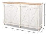 Marksman Sideboard Whitewash Finish Sideboards LOOMLAN By Sarreid