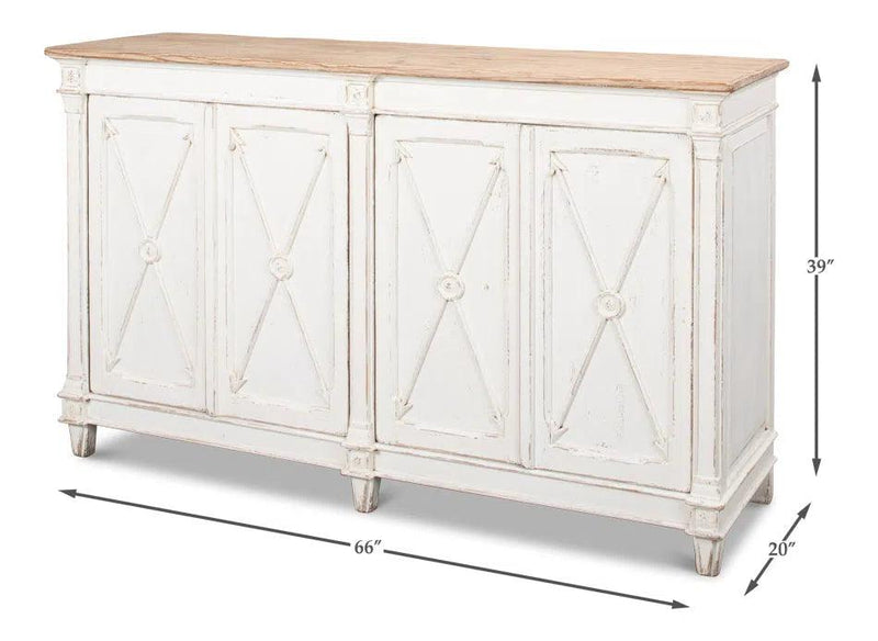 Marksman Sideboard Whitewash Finish Sideboards LOOMLAN By Sarreid