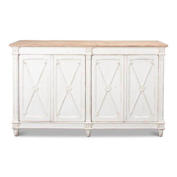 Marksman Sideboard Whitewash Finish Sideboards LOOMLAN By Sarreid