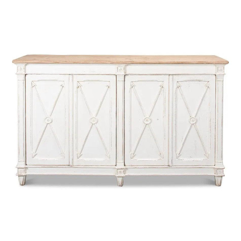 Marksman Sideboard Whitewash Finish Sideboards LOOMLAN By Sarreid