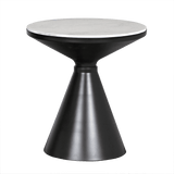 Marley Steel and Marble Round Side Table Side Tables LOOMLAN By Noir