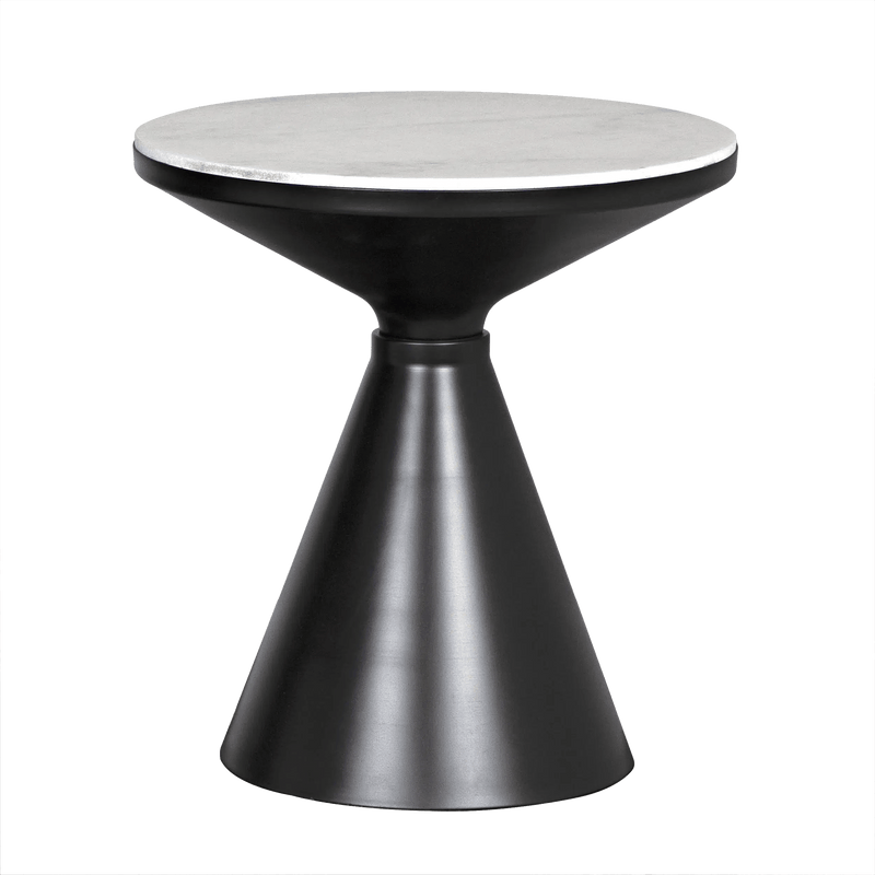 Marley Steel and Marble Round Side Table Side Tables LOOMLAN By Noir