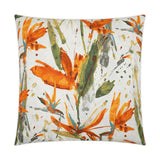 Marlot Mango Beach Floral Orange Green Large Throw Pillow With Insert Throw Pillows LOOMLAN By D.V. Kap