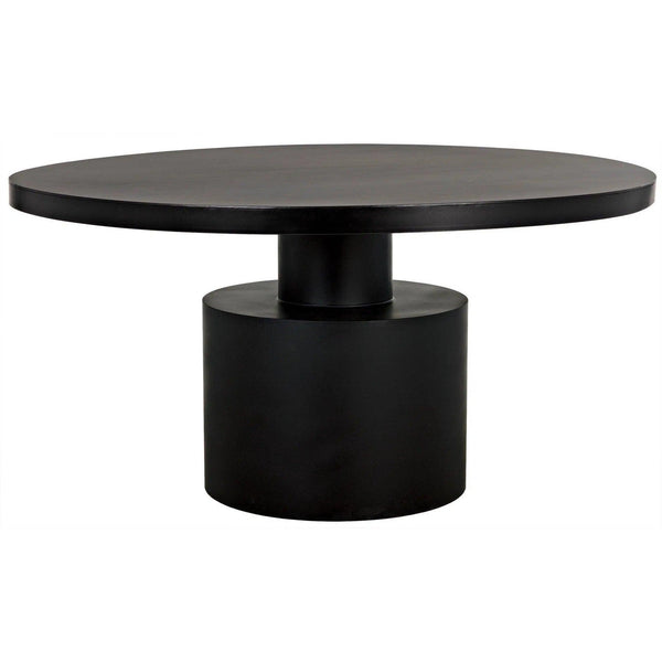 Marlow Black Steel Round Dining Table Dining Tables LOOMLAN By Noir