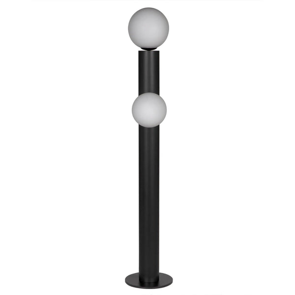 Marlowe Steel and Frosted Globe Floor Lamp Floor Lamps LOOMLAN By Noir