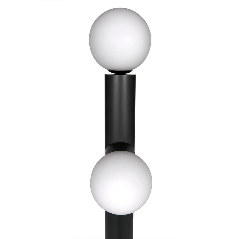 Marlowe Steel and Frosted Globe Floor Lamp Floor Lamps LOOMLAN By Noir