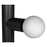 Marlowe Steel and Frosted Globe Floor Lamp Floor Lamps LOOMLAN By Noir