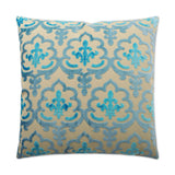 Marrisett Peacock Blue Throw Pillow With Insert Throw Pillows LOOMLAN By D.V. Kap