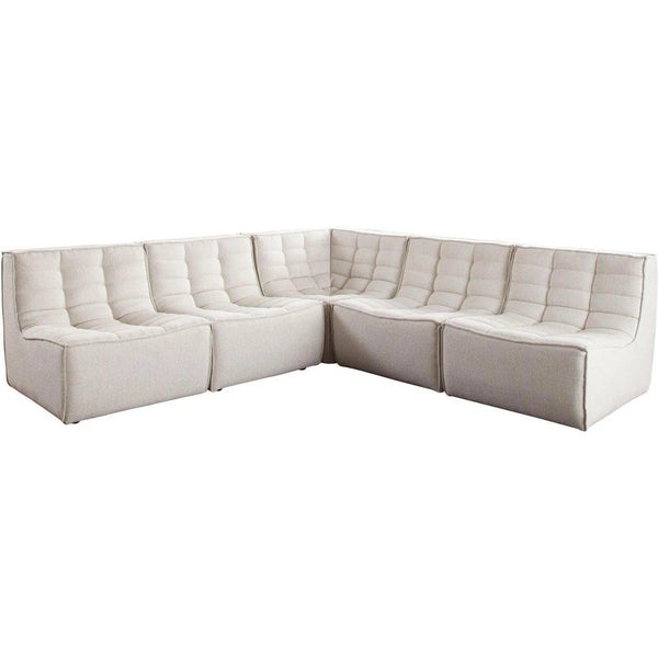 Marshall 5PC Corner Modular Sectional in Sand Fabric Sectionals LOOMLAN By Diamond Sofa