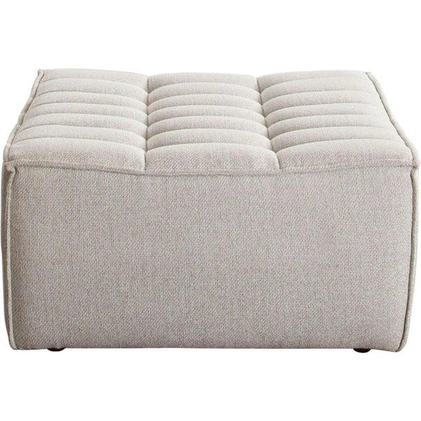 Marshall Scooped Seat Ottoman in Sand Fabric Sofas & Loveseats LOOMLAN By Diamond Sofa