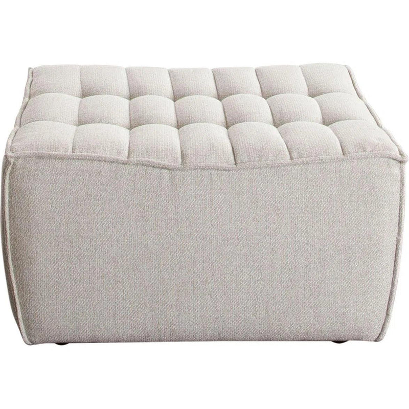 Marshall Scooped Seat Ottoman in Sand Fabric Sofas & Loveseats LOOMLAN By Diamond Sofa