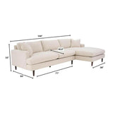 Martha Right Sectional Sofa - Beach Alabaster Sectionals LOOMLAN By LH Imports