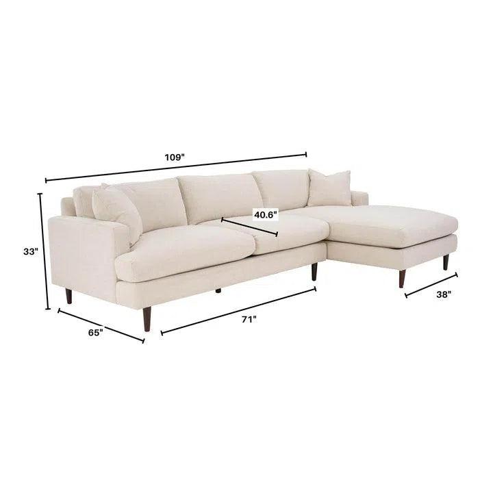 Martha Right Sectional Sofa - Beach Alabaster Sectionals LOOMLAN By LH Imports