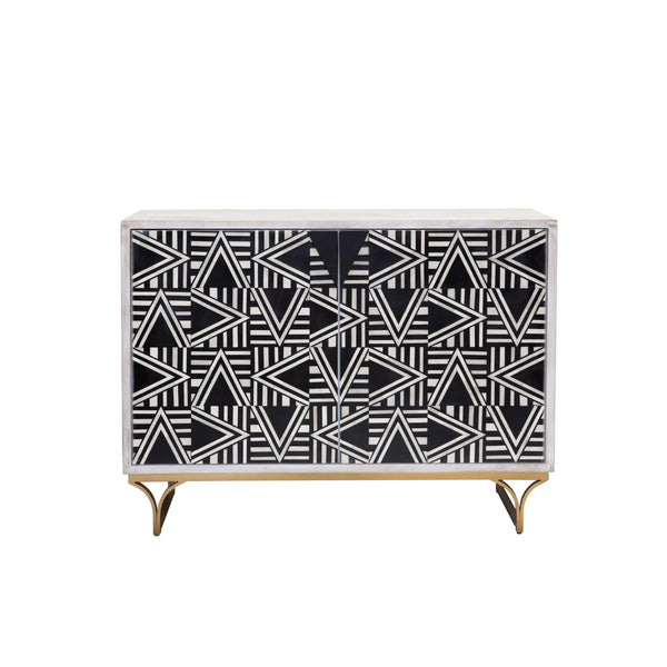 Martina Wood and Resin Black Bar Cabinet Accent Cabinets LOOMLAN By Bassett Mirror