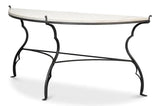 Marylin Demilune With Marble Top Side Tables LOOMLAN By Sarreid