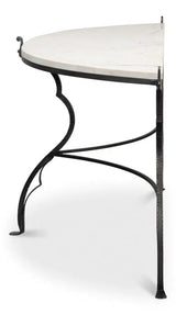 Marylin Demilune With Marble Top Side Tables LOOMLAN By Sarreid