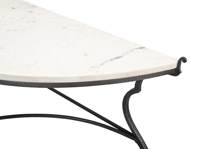 Marylin Demilune With Marble Top Side Tables LOOMLAN By Sarreid