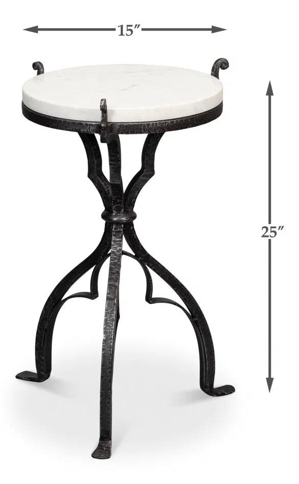 Marylin Side Table With Marble Top Side Tables LOOMLAN By Sarreid