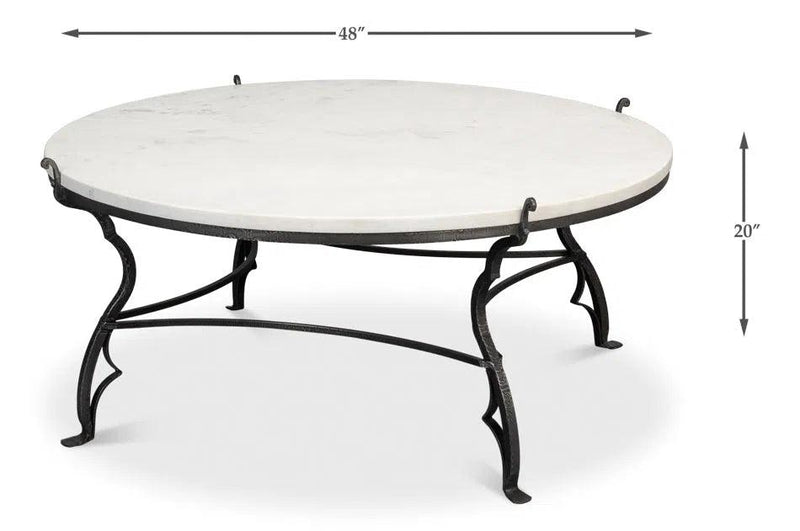 Marylin Square Coffee Table With Marble Top Coffee Tables LOOMLAN By Sarreid