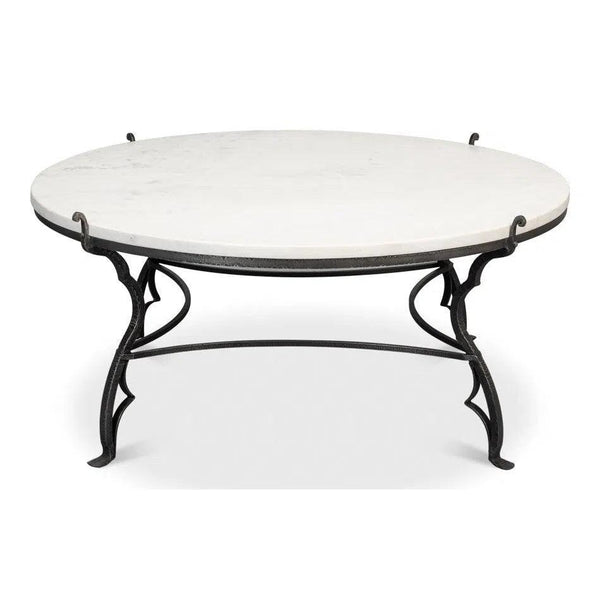 Marylin Square Coffee Table With Marble Top Coffee Tables LOOMLAN By Sarreid