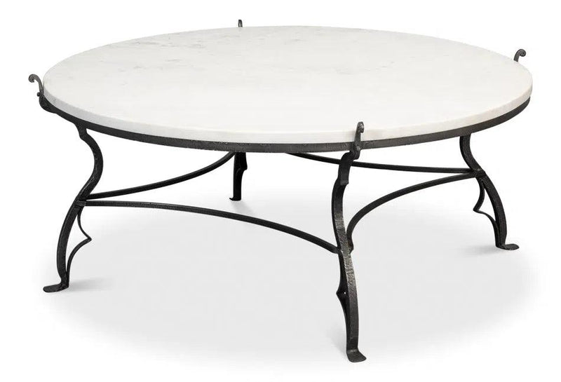 Marylin Square Coffee Table With Marble Top Coffee Tables LOOMLAN By Sarreid