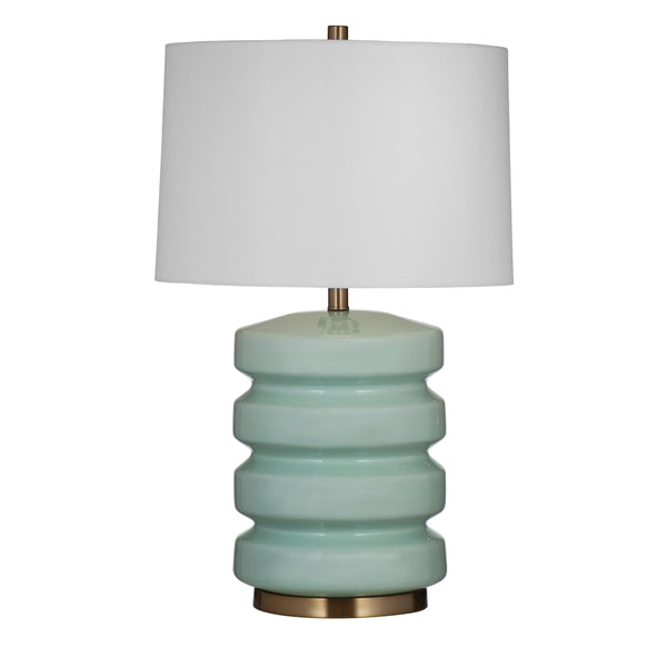 Marzz Ceramic and Metal Light Green Table Lamp Table Lamps LOOMLAN By Bassett Mirror