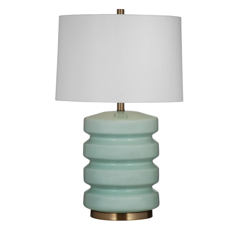 Marzz Ceramic and Metal Light Green Table Lamp Table Lamps LOOMLAN By Bassett Mirror