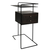 Massimo Side Table, Black Steel and Walnut Side Tables LOOMLAN By Noir