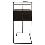 Massimo Side Table, Black Steel and Walnut Side Tables LOOMLAN By Noir