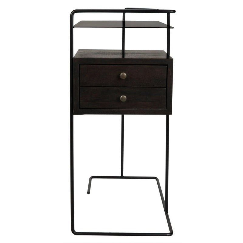 Massimo Side Table, Black Steel and Walnut Side Tables LOOMLAN By Noir