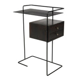 Massimo Side Table, Black Steel and Walnut Side Tables LOOMLAN By Noir