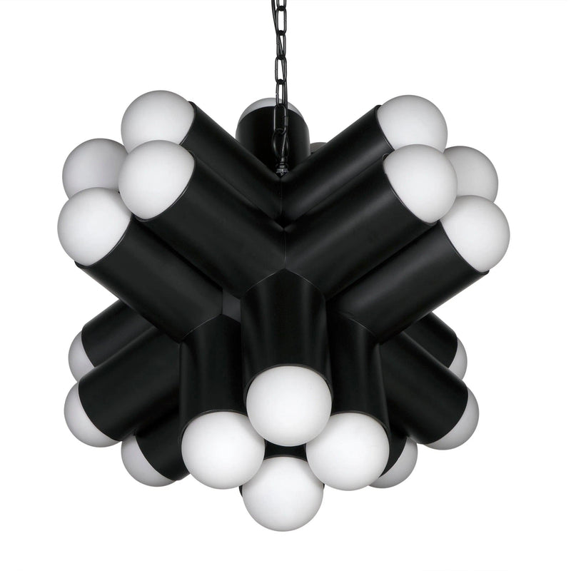 Massimo Steel and Frosted Globe Chandelier Chandeliers LOOMLAN By Noir