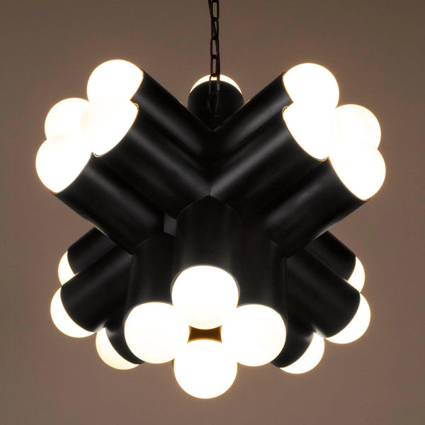 Massimo Steel and Frosted Globe Chandelier Chandeliers LOOMLAN By Noir