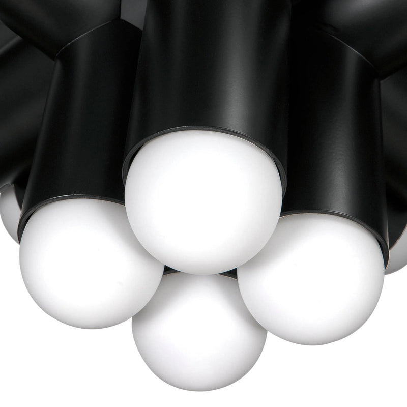 Massimo Steel and Frosted Globe Chandelier Chandeliers LOOMLAN By Noir