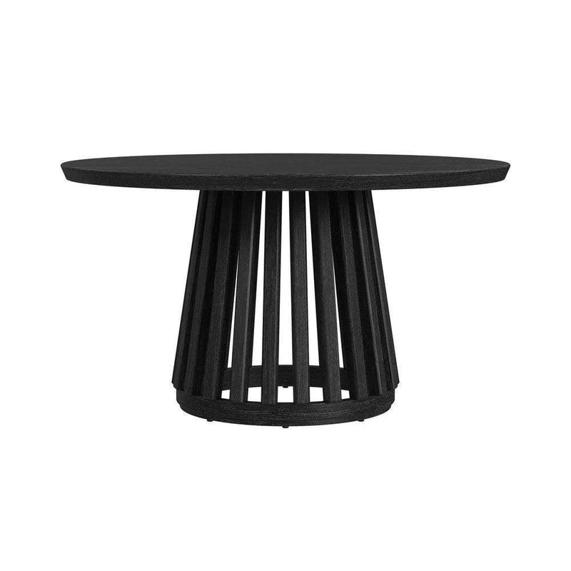 Mateo Wood Black Round Dining Table Dining Tables LOOMLAN By Bassett Mirror