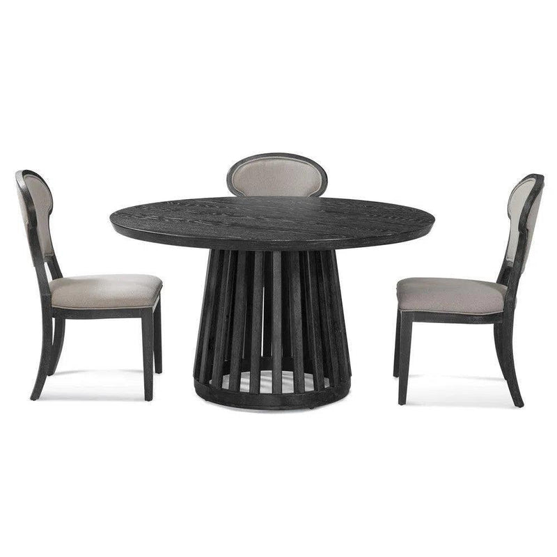 Mateo Wood Black Round Dining Table Dining Tables LOOMLAN By Bassett Mirror