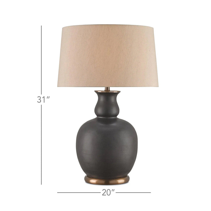 Matte Black Antique Brass Ultimo Table Lamp Table Lamps LOOMLAN By Currey & Co