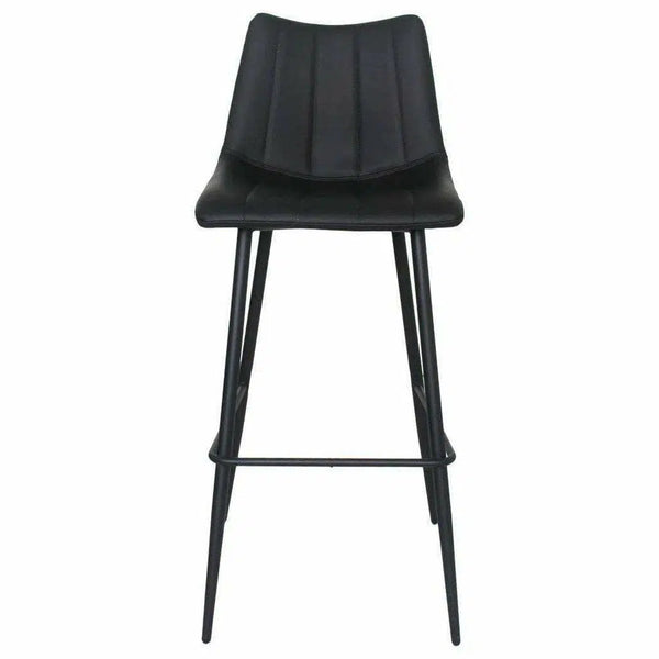 Matte Black Contemporary Barstool (Set of 2) Bar Stools LOOMLAN By Moe's Home