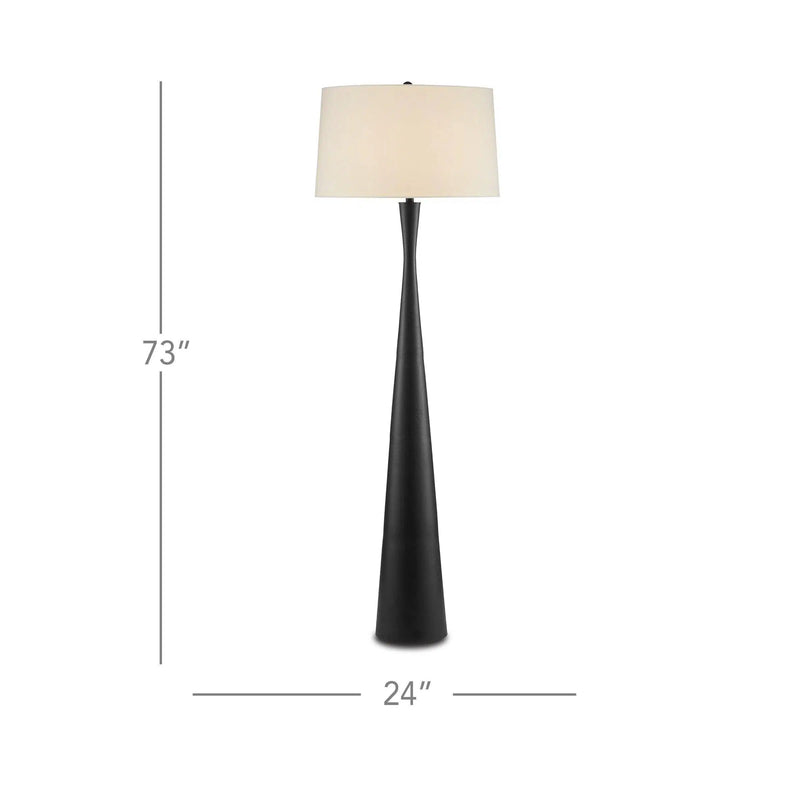 Matte Black Montenegro Floor Lamp Floor Lamps LOOMLAN By Currey & Co