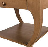 Maude Wood Saddle Brown Rectangle Side Table Side Tables LOOMLAN By Noir