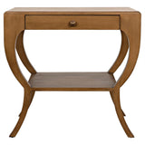 Maude Wood Saddle Brown Rectangle Side Table Side Tables LOOMLAN By Noir