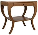 Maude Wood Saddle Brown Rectangle Side Table Side Tables LOOMLAN By Noir