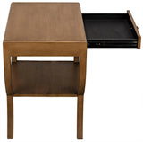 Maude Wood Saddle Brown Rectangle Side Table Side Tables LOOMLAN By Noir