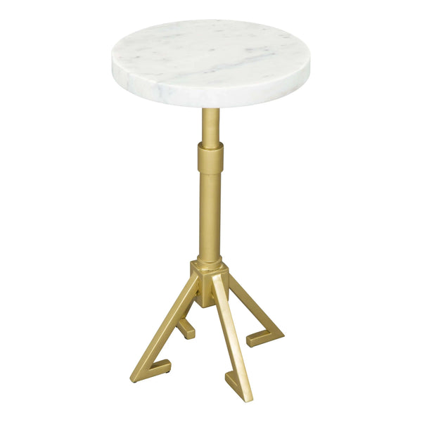 Maurice Side Table White & Gold Side Tables LOOMLAN By Zuo Modern