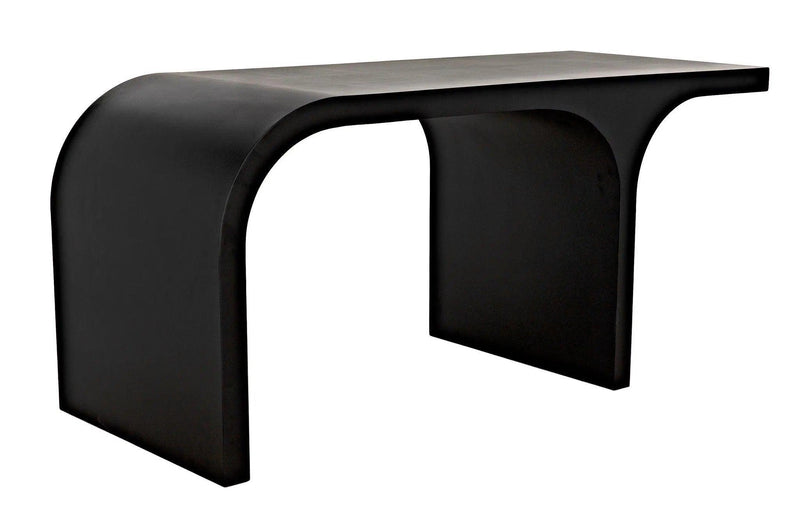 Maximus Desk, Black Unique Shape Modern Desk Home Office Desks LOOMLAN By Noir