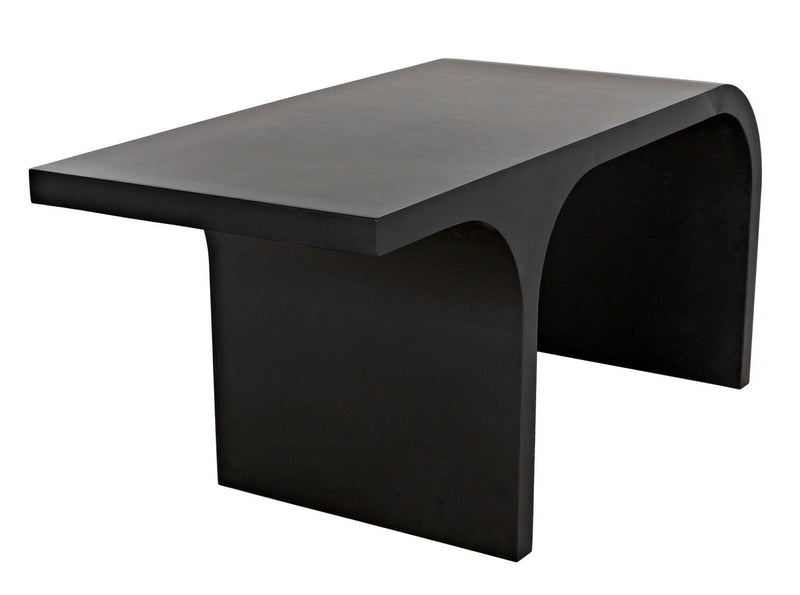 Maximus Desk, Black Unique Shape Modern Desk Home Office Desks LOOMLAN By Noir