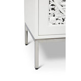 Maya Polished Chrome Based Wooden White Buffet Buffets LOOMLAN By Urbia